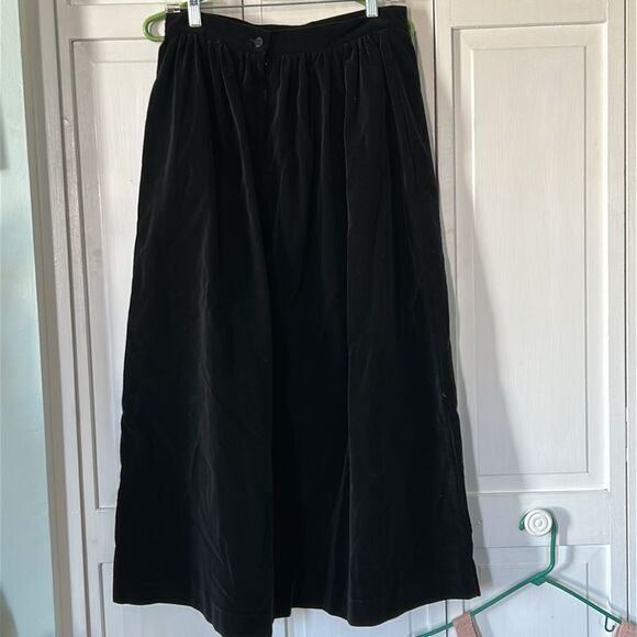 VIntage 90s 100% Cotton Velvet Maxi Skirt - Sarah Chapman - Size 14 - Picture 4 of 7